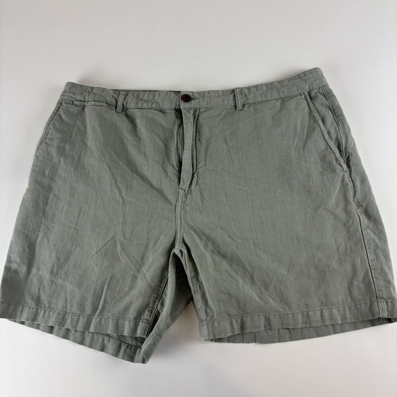Flint & Tinder Mens Light Olive Green Lightweight Linen‎ Cotton Shorts Size 40 - Picture 1 of 9